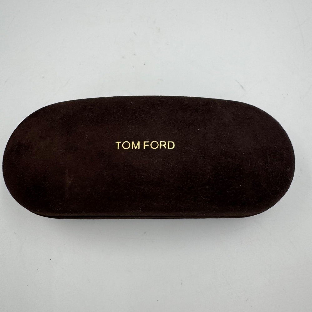 Tom Ford Sunglasses Case Brown Velvet Gold Logo Hard Shell Accessory